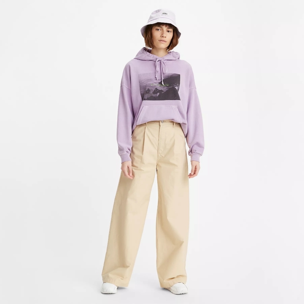 Levi's Pleated High Loose Pants in Crisp Twill Semolina